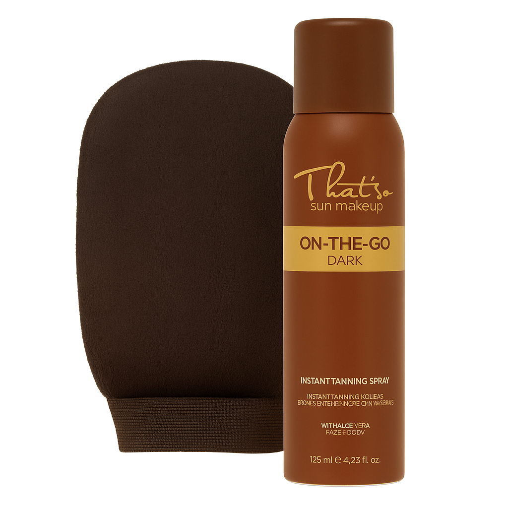 That'so On the Go Dark-itseruskettava suihke ja levityskinnas