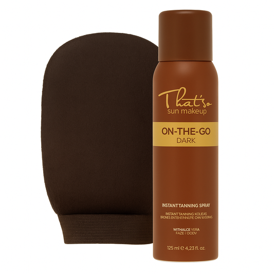 That'so On the Go Dark-itseruskettava suihke ja levityskinnas